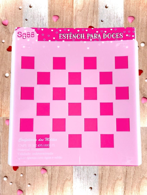 SG88 Estêncil quadriculado para confeitaria e artesanato.