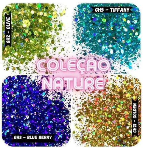 GHC17 Glitter Chunky holográfico Poliéster Importado resina unha 40gr