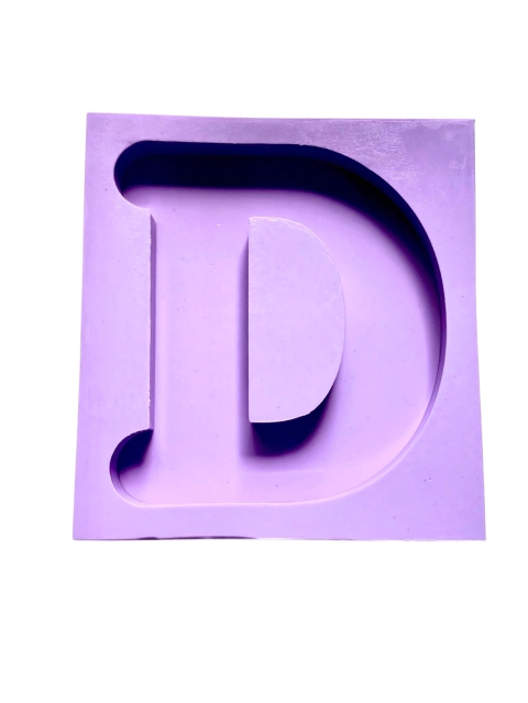 R667 Molde de silicone luminária letra D resina decorar