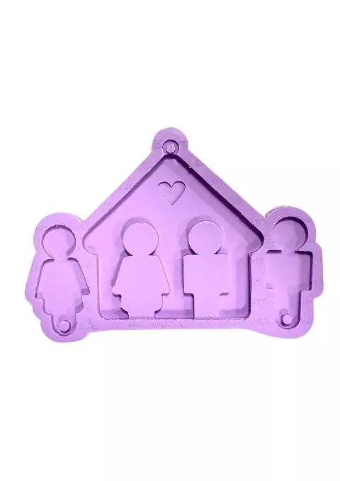 R362 Molde de silicone porta chave casal namorados resina decorar