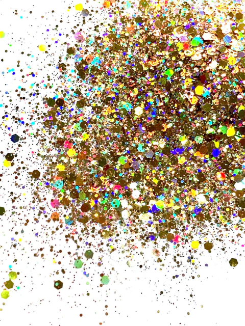 GH20-A Glitter Chunky holográfico Poliéster Importado resina unha 50gr- HONEY