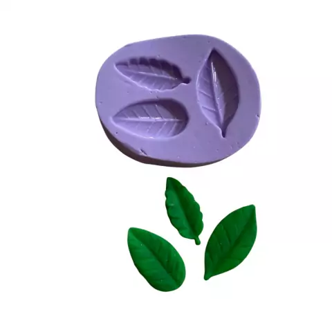 F1125 MOLDE DE SILICONE FOLHAS CONFEITARIA BISCUIT