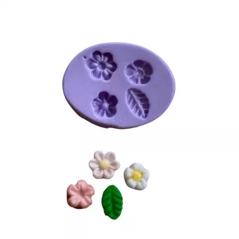 F1129 MOLDE DE SILICONE FLORES CONFEITARIA BISCUIT