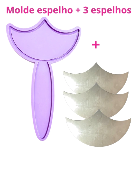 KEP20 Molde de silicone espelho LASH + 3 espelhos resina decorar