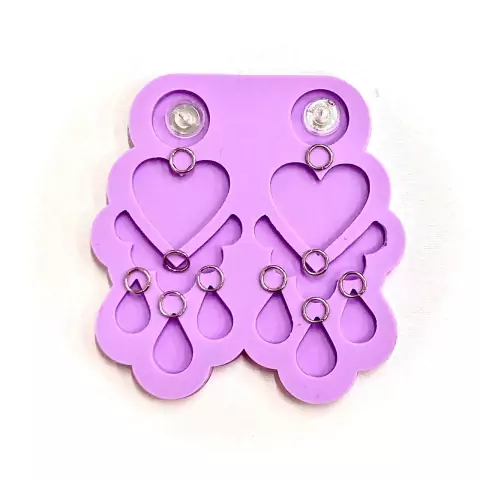 R397 Molde de silicone brincos + acessórios resina decorar
