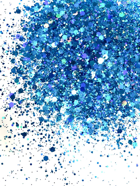 GH6-B Glitter Chunky holográfico Poliéster Importado resina unha 100gr -BLUE JEANS