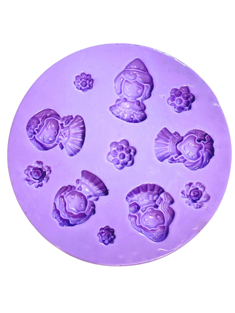 F1488 MOLDE DE SILICONE PRINCESAS CONFEITARIA BISCUIT