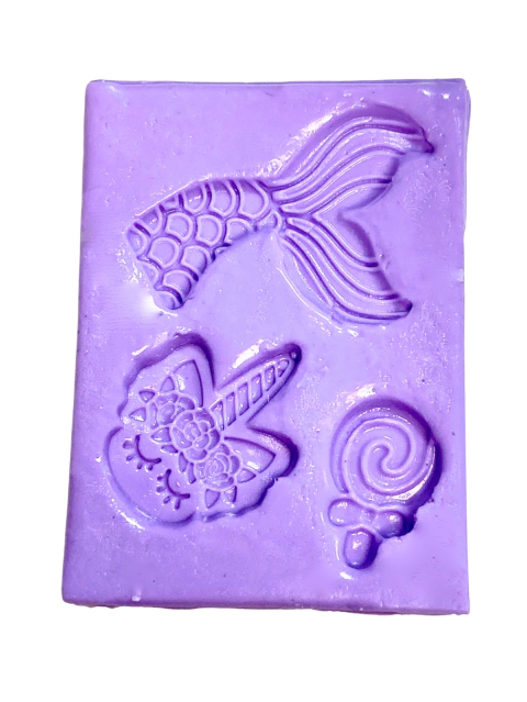 F1422 MOLDE DE SILICONE CAUDA DE SEREIA UNICORNIO E PIRULITO CONFEITARIA BISCUIT