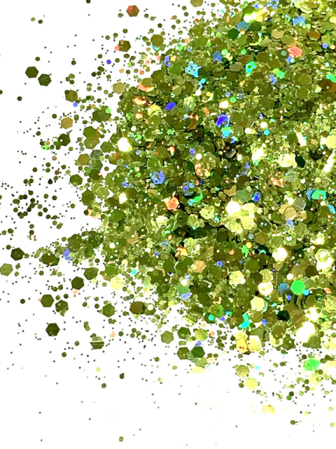 GH2 Glitter Chunky holográfico Poliéster Importado resina unha 10gr - OLIVE