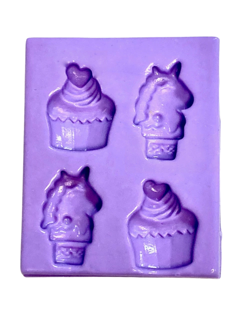 F1484 MOLDE DE SILICONE CUPCAKE UNICORNIO CONFEITARIA BISCUIT