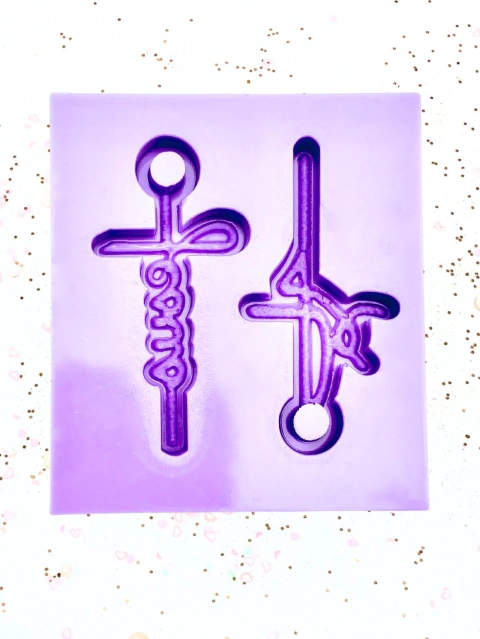 R649 Molde de silicone FÉ E JESUS resina decorar