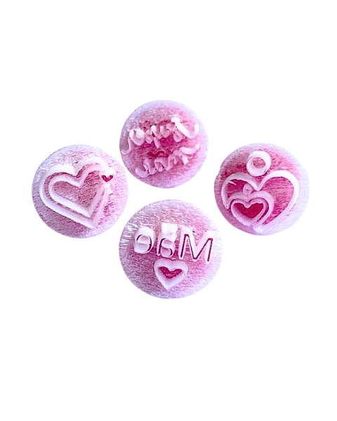 MB53 Kit com 4 marcadores de brigadeiro em acrílico Dia das Mães confeitaria biscuit sabonete