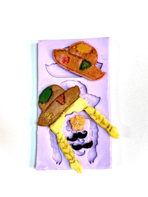 F860 MOLDE DE SILICONE CHAPÉU FESTA JUNINA CONFEITARIA ARTESANATO