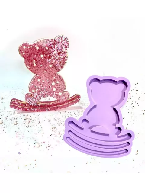 R433 Molde de silicone urso balanço eternização balanço resina