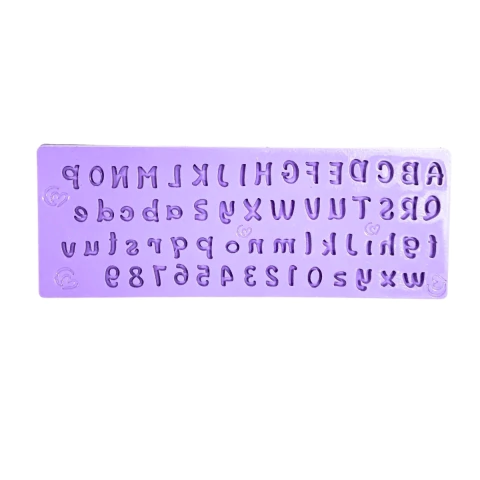 F1857 MOLDE DE SILICONE ALFABETO CONFEITARIA BISCUIT