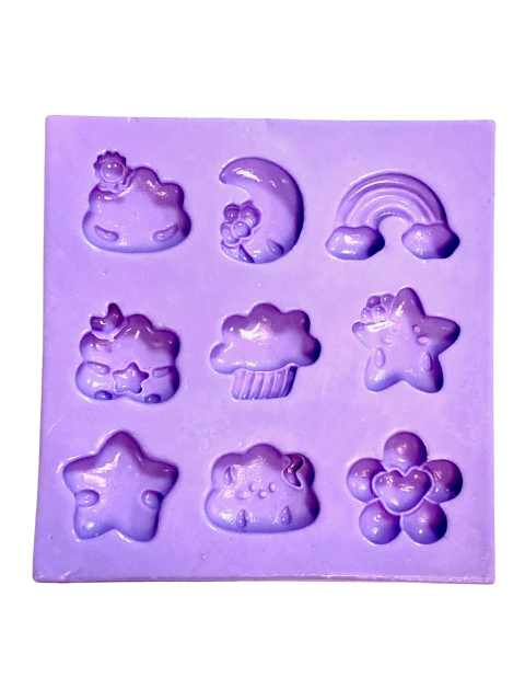 F1455 MOLDE DE SILICONE CHUVA DE AMOR CONFEITARIA BISCUIT