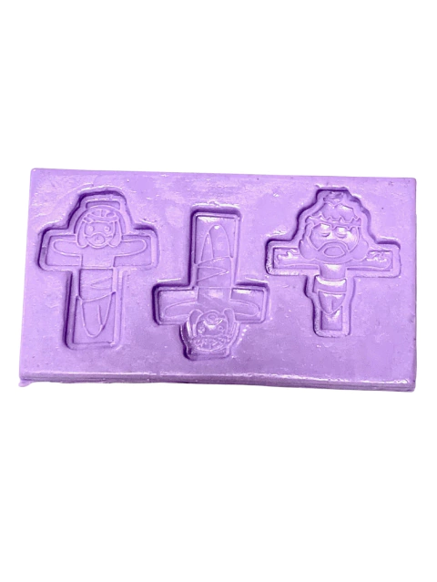 F1555 MOLDE DE SILICONE CRUCIFIXO RELIGIOSO CONFEITARIA BISCUIT