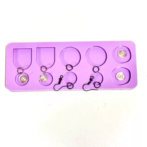 R378 Molde de silicone brincos + acessórios resina decorar