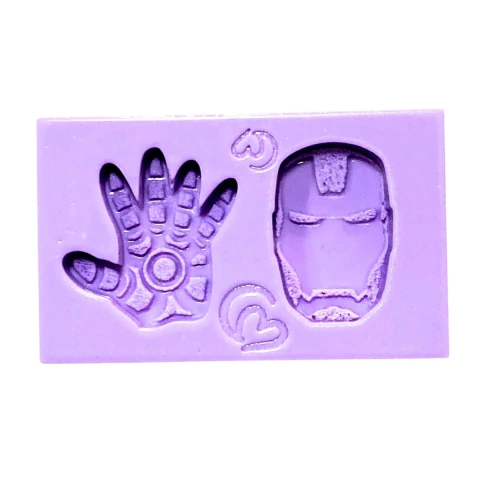 F1850 MOLDE DE SILICONE HEROIS HOMEM FERRO CONFEITARIA BISCUIT