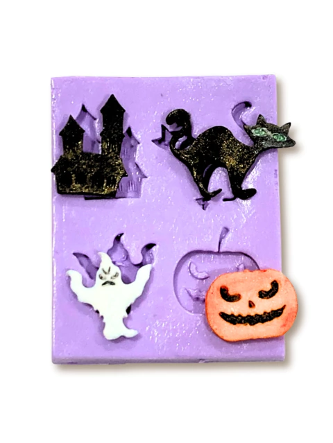 F841 MOLDE DE SILICONE HALLOWEEN CONFEITARIA ARTESANATO