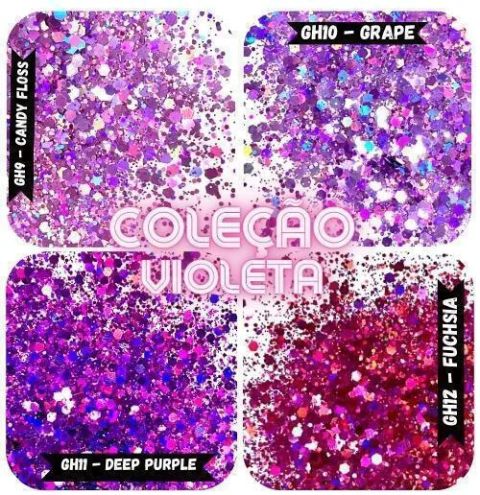 GHC11 Glitter Chunky holográfico Poliéster Importado resina unha 40gr