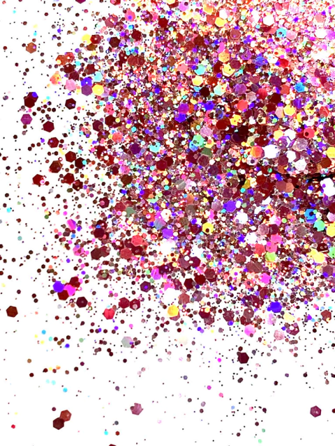 GH13-B Glitter Chunky holográfico Poliéster Importado resina unha 100gr -ROSE GOLD