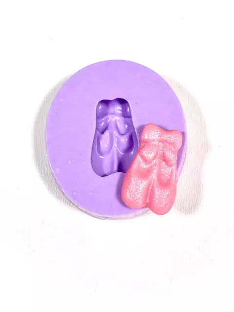 F394 MOLDE DE SILICONE MINI SAPATILHA CONFEITARIA BISCUIT