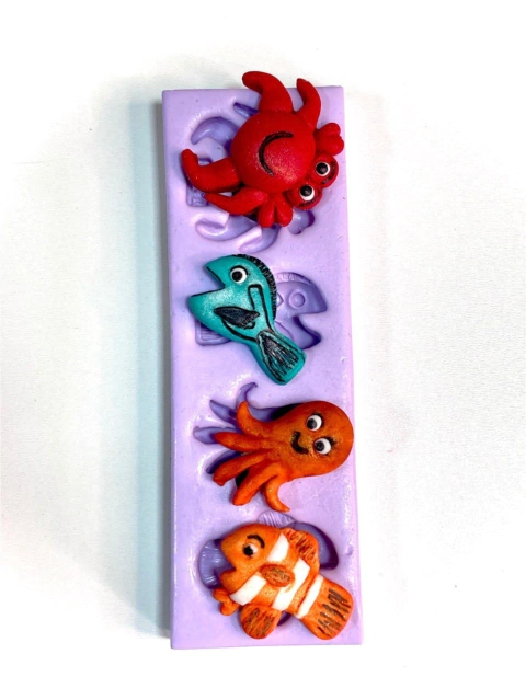 F869 MOLDE DE SILICONE PEIXES NEMO MÉDIO CONFEITARIA ARTESANATO