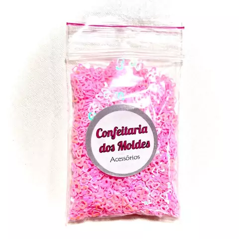 G2 Aplique rosa Lantejoula Paetê enchimento resina unhas Coração 10gr