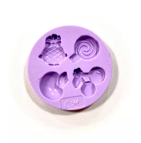 F1367 MOLDE DE SILICONE FRUTAS CONFEITARIA BISCUIT