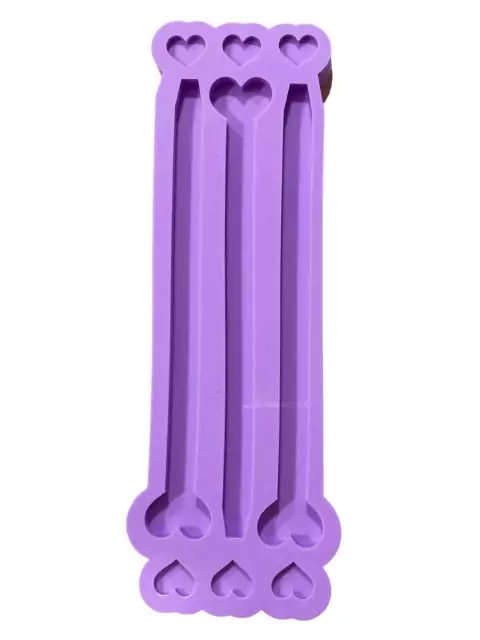 R317 Molde de silicone caneta coração resina decoração