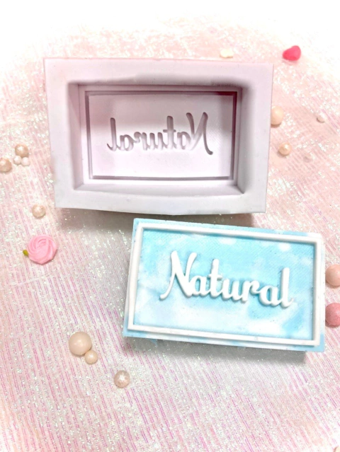 SB10 MOLDE DE SILICONE SABONETE NATURAL RETÂNGULO