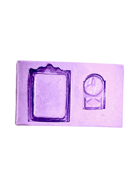 F1533 MOLDE DE SILICONE MOLDURA E RELÓGIO CONFEITARIA BISCUIT