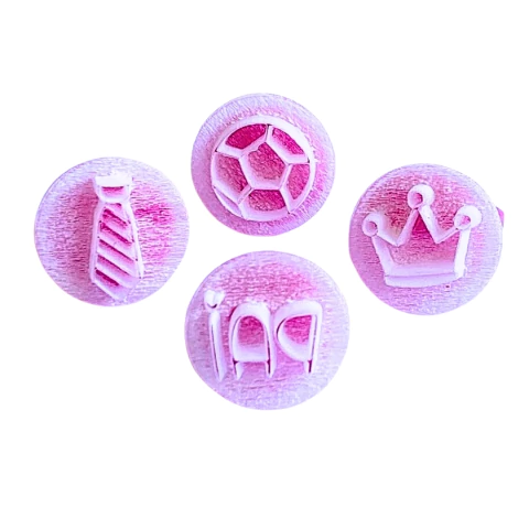 MB38 Kit com 4 marcadores de brigadeiro em acrílico Dia dos Pais confeitaria biscuit sabonete