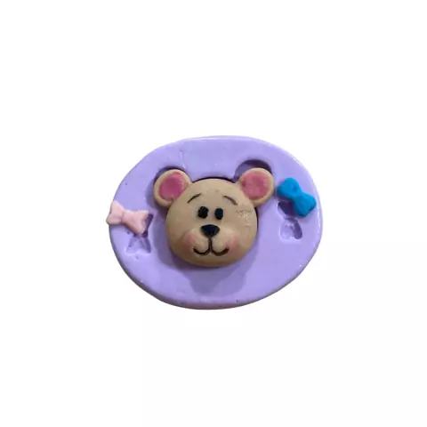 F577 MOLDE DE SILICONE ROSTO MINI URSO CONFEITARIA ARTESANATO