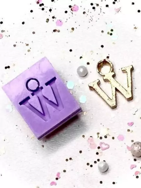 LTPW Molde de silicone pingente letra W resina decorar