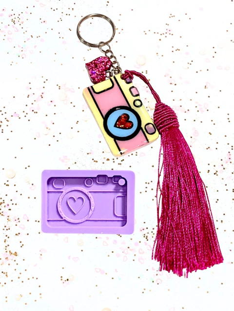 R609 MOLDE DE SILICONE CÂMERA FOTOGRÁFICA RESINA CHAVEIRO