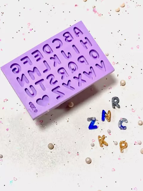 R43 Molde de silicone alfabeto resina confeitaria