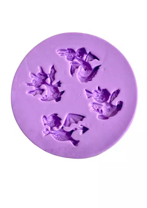 F1263 MOLDE DE SILICONE DINOSSAUROS CONFEITARIA BISCUIT