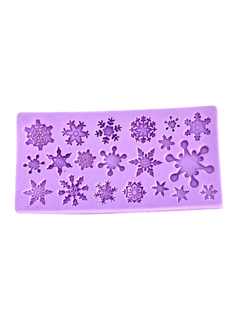 F1721 MOLDE DE SILICONE FLOCO DE NEVE CONFEITARIA BISCUIT