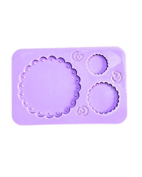 F1876 MOLDE DE SILICONE KIT ESCALOPE / BASE DETALHADA CONFEITARIA BISCUIT