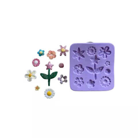 F625 MOLDE DE SILICONE FLORES CONFEITARIA ARTESANATO