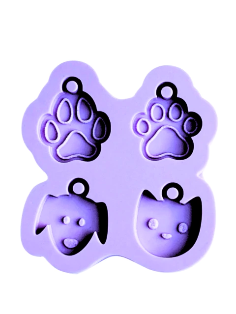 R711 Molde de silicone chaveiro Pets resina decorar