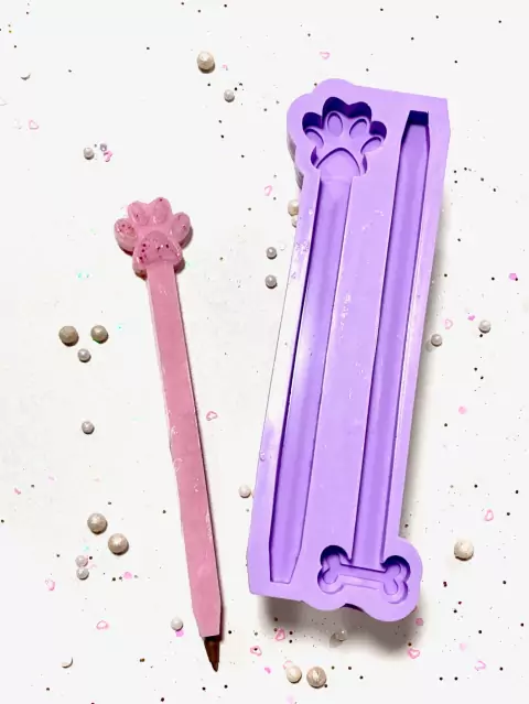 R403 Molde de silicone caneta pata e osso resina decoração