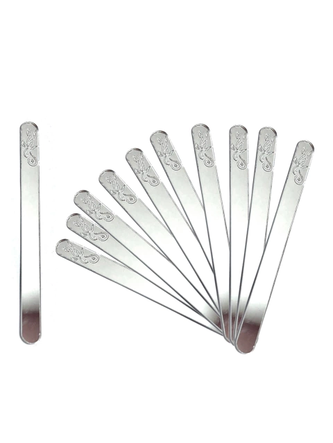 ESP26 Kit com 10 palitos arabesco em Acrílico Espelhado prateado