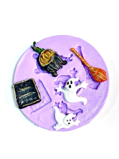 F1158 MOLDE DE SILICONE HALLOWEEN CONFEITARIA BISCUIT