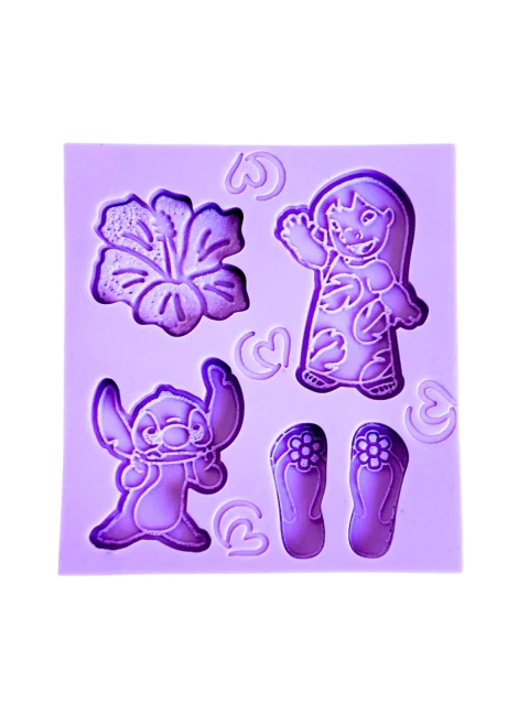 F1888 MOLDE DE SILICONE ALIENÍGENA HAVAIANO CONFEITARIA BISCUIT