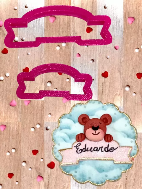 KC12 Kit com 2 cortadores banner confeitaria pasta americana