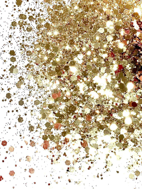 GM23-A Glitter Chunky flocado Poliéster Importado resina unha 50gr - LIGHT GOLD