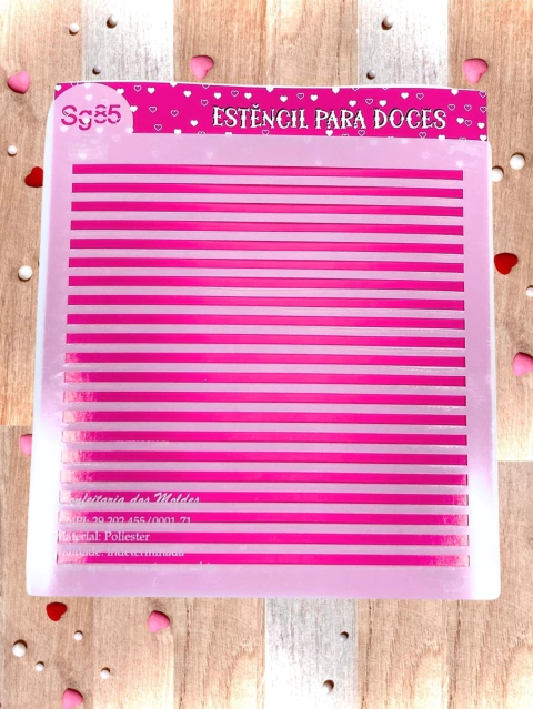 SG85 Estêncil listrinhas para confeitaria e artesanato.